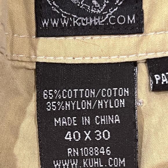 Kuhl Konfidant Air Cargo Pants Men's 40x30 Khaki Vented Knee Hiking Gusseted - Picture 6 of 16